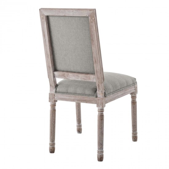 Court Vintage French Upholstered Fabric Dining Side Chair