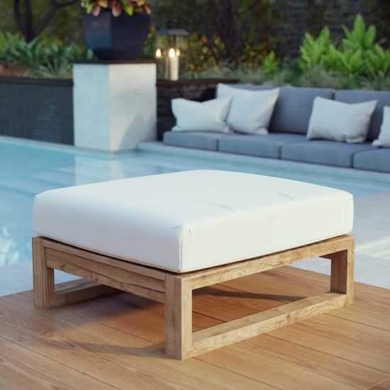 Upland Outdoor Patio Teak Ottoman