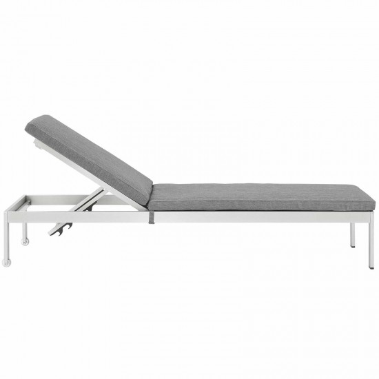 Shore 3 Piece Outdoor Patio Aluminum Chaise with Cushions