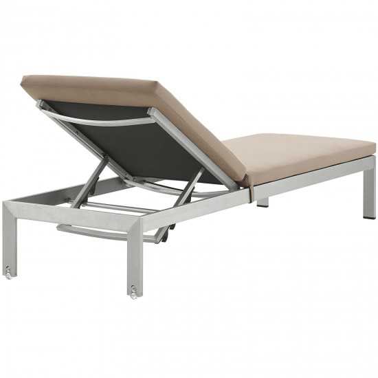 Shore 3 Piece Outdoor Patio Aluminum Chaise with Cushions