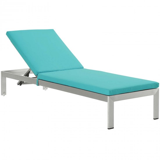 Shore 3 Piece Outdoor Patio Aluminum Chaise with Cushions