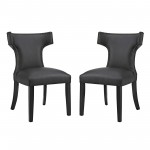 Curve Dining Side Chair Vinyl Set of 2