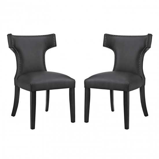 Curve Dining Side Chair Vinyl Set of 2