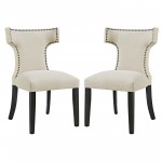 Curve Dining Side Chair Fabric Set of 2