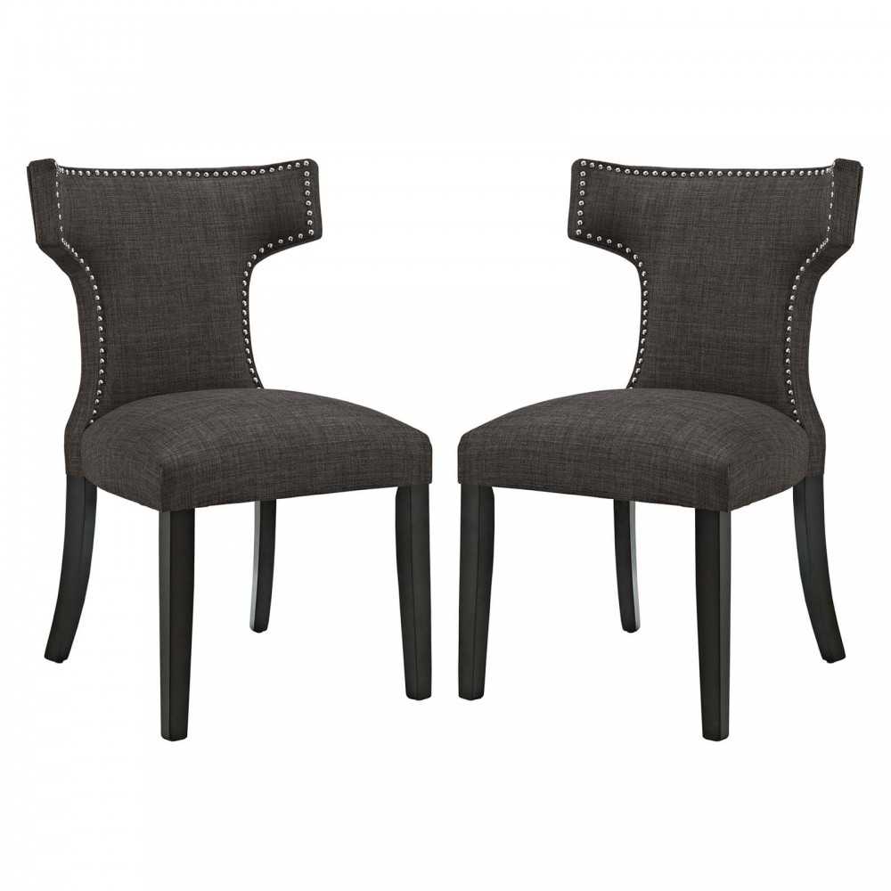 Curve Dining Side Chair Fabric Set of 2