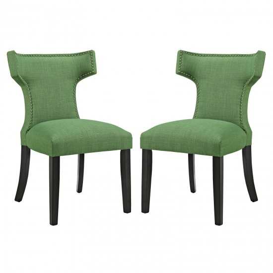 Curve Dining Side Chair Fabric Set of 2