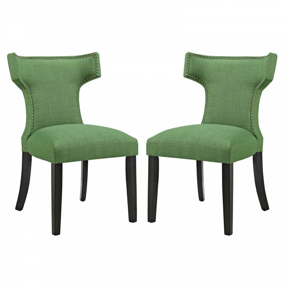 Curve Dining Side Chair Fabric Set of 2