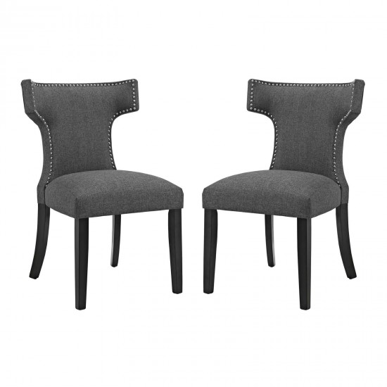 Curve Dining Side Chair Fabric Set of 2