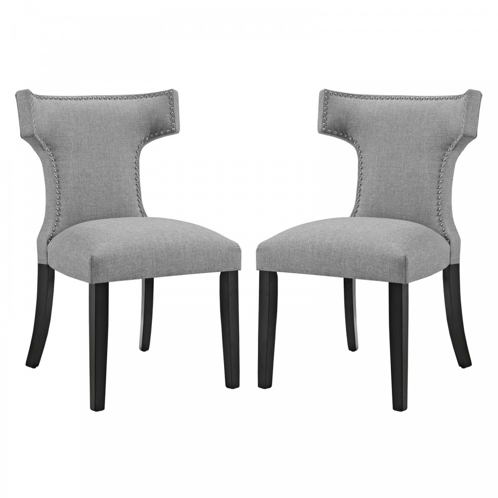 Curve Dining Side Chair Fabric Set of 2 Curve Dining Side Chair Fabric Set of 2