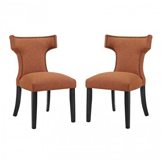 Curve Dining Side Chair Fabric Set of 2