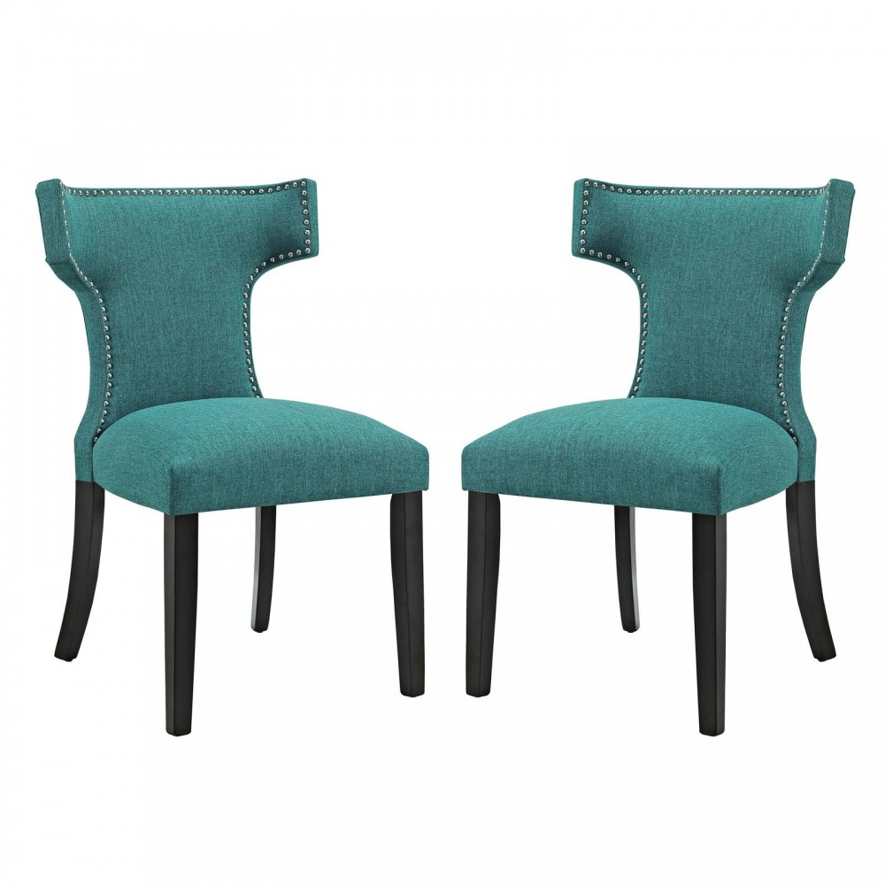 Curve Dining Side Chair Fabric Set of 2