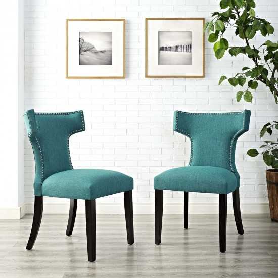 Curve Dining Side Chair Fabric Set of 2