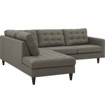 Empress 2 Piece Upholstered Fabric Left Facing Bumper Sectional