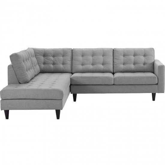 Empress 2 Piece Upholstered Fabric Left Facing Bumper Sectional