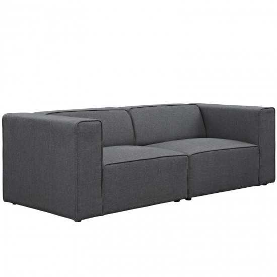 Mingle 2 Piece Upholstered Fabric Sectional Sofa Set