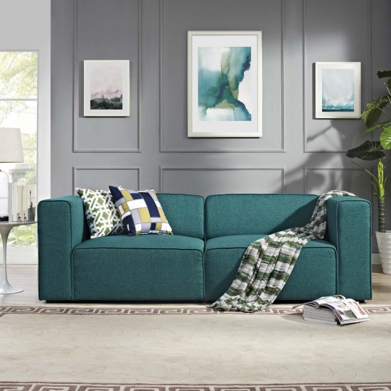 Mingle 2 Piece Upholstered Fabric Sectional Sofa Set