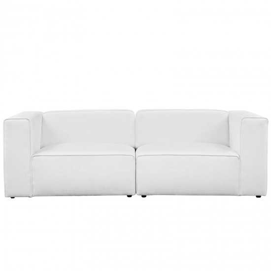 Mingle 2 Piece Upholstered Fabric Sectional Sofa Set