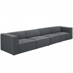 Mingle 4 Piece Upholstered Fabric Sectional Sofa Set