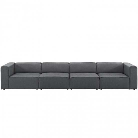 Mingle 4 Piece Upholstered Fabric Sectional Sofa Set