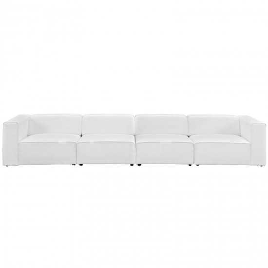 Mingle 4 Piece Upholstered Fabric Sectional Sofa Set