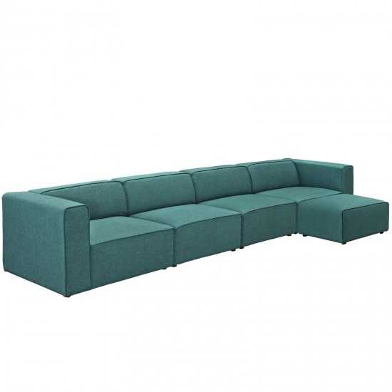 Mingle 5 Piece Upholstered Fabric Sectional Sofa Set