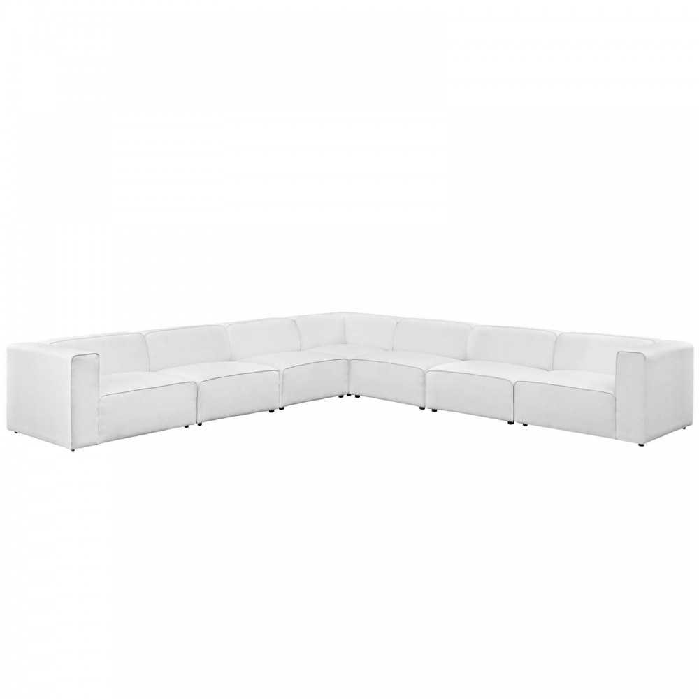 Mingle 7 Piece Upholstered Fabric Sectional Sofa Set Mingle 7 Piece Upholstered Fabric Sectional Sofa Set