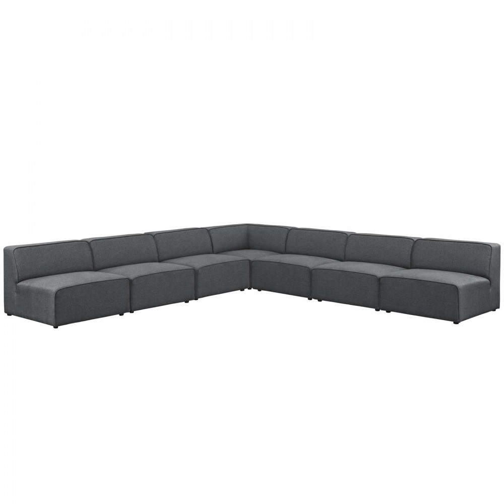 Mingle 7 Piece Upholstered Fabric Sectional Sofa Set