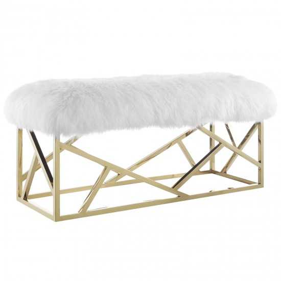 Intersperse Sheepskin Bench