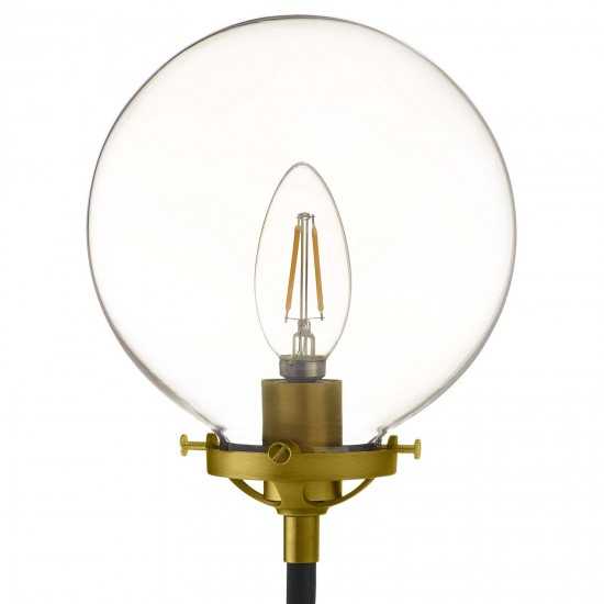 Reckon Amber Glass and Brass Wall Sconce Light