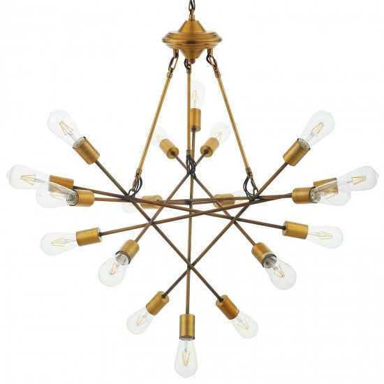 Request Antique Brass 18 Light Mid-Century Pendant Chandelier