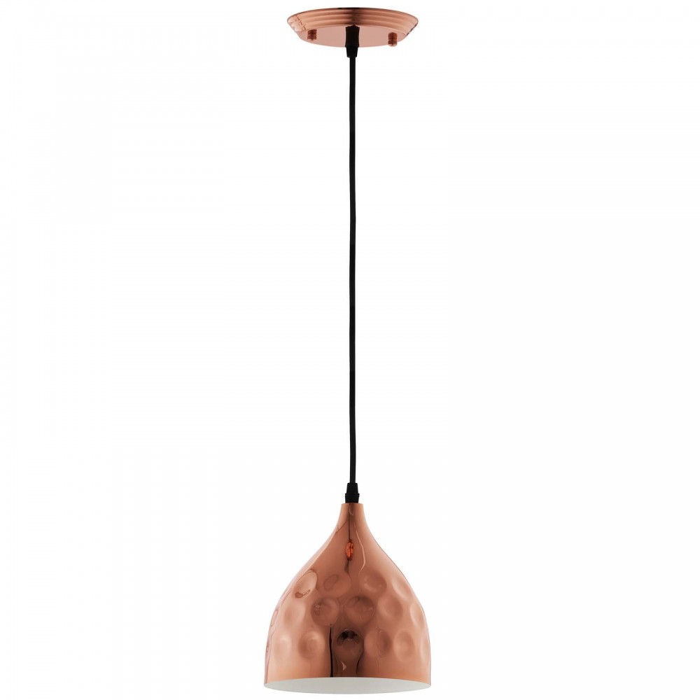 Dimple 6.5" Bell-Shaped Rose Gold Pendant Light