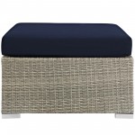 Repose Sunbrella® Fabric Outdoor Patio Ottoman