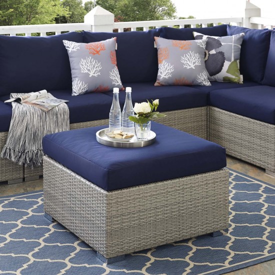 Repose Sunbrella® Fabric Outdoor Patio Ottoman