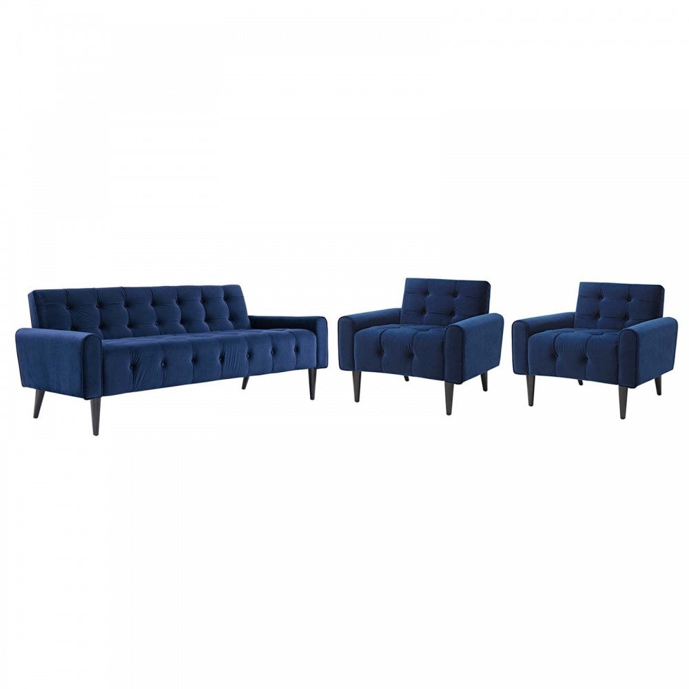 Delve Living Room Set Performance Velvet Set of 3 Delve Living Room Set Performance Velvet Set of 3