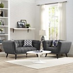 Bestow 2 Piece Upholstered Fabric Loveseat and Armchair Set