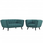 Bestow 2 Piece Upholstered Fabric Loveseat and Armchair Set