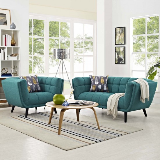 Bestow 2 Piece Upholstered Fabric Loveseat and Armchair Set