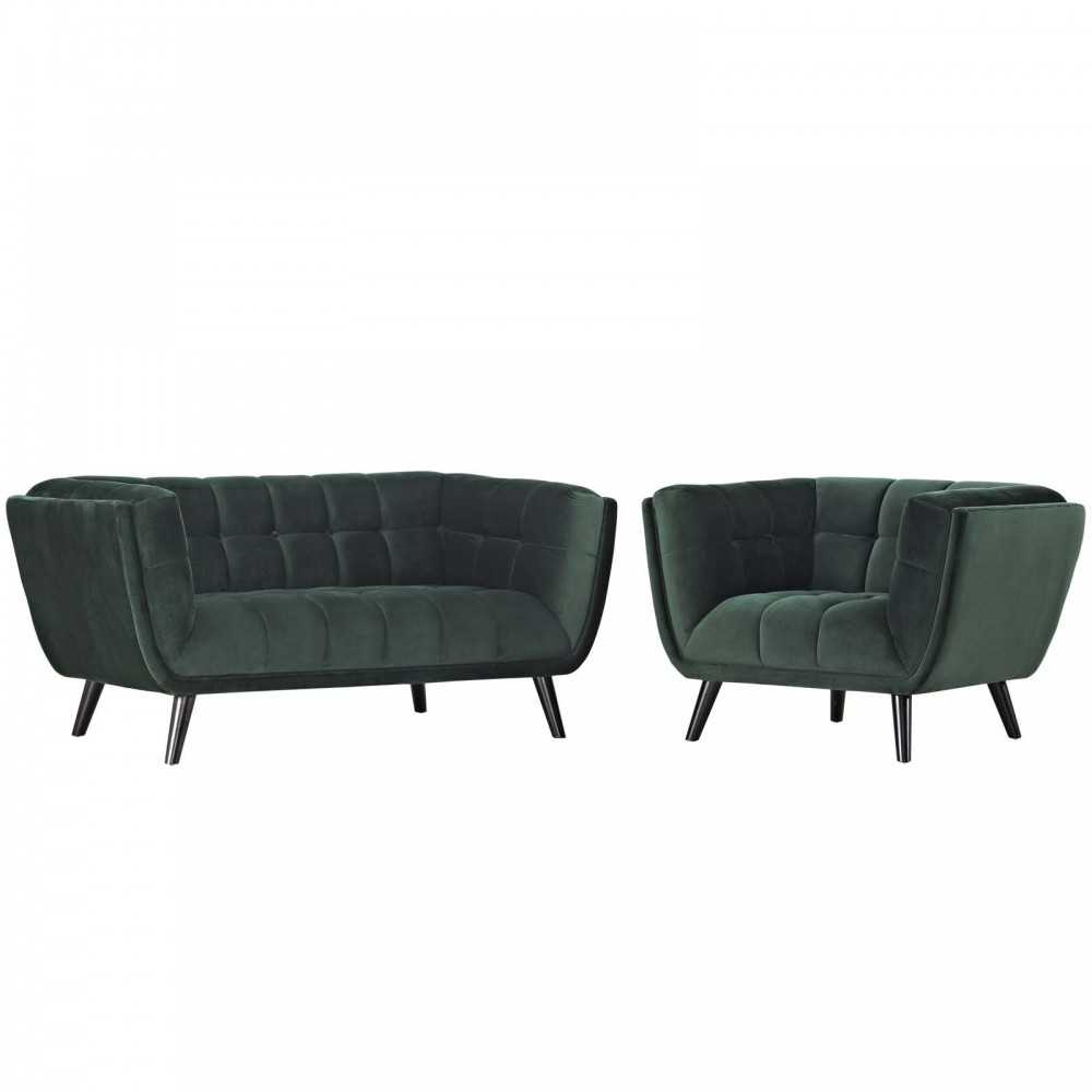 Bestow 2 Piece Performance Velvet Loveseat and Armchair Set