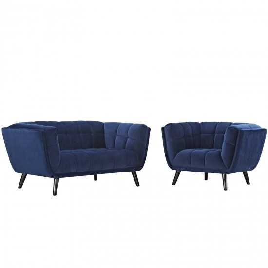 Bestow 2 Piece Performance Velvet Loveseat and Armchair Set