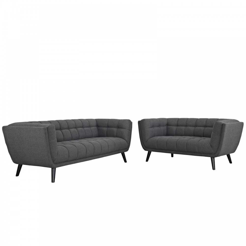 Bestow 2 Piece Upholstered Fabric Sofa and Loveseat Set