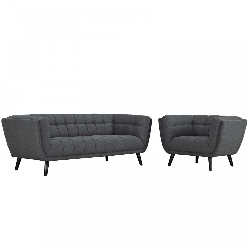 Bestow 2 Piece Upholstered Fabric Sofa and Armchair Set