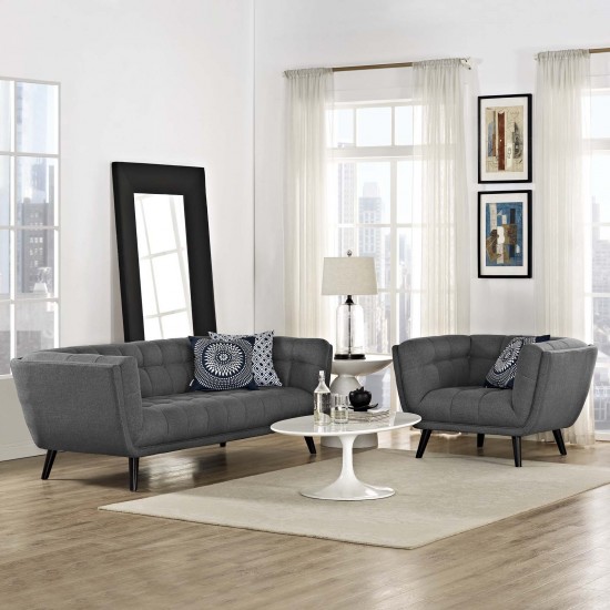 Bestow 2 Piece Upholstered Fabric Sofa and Armchair Set