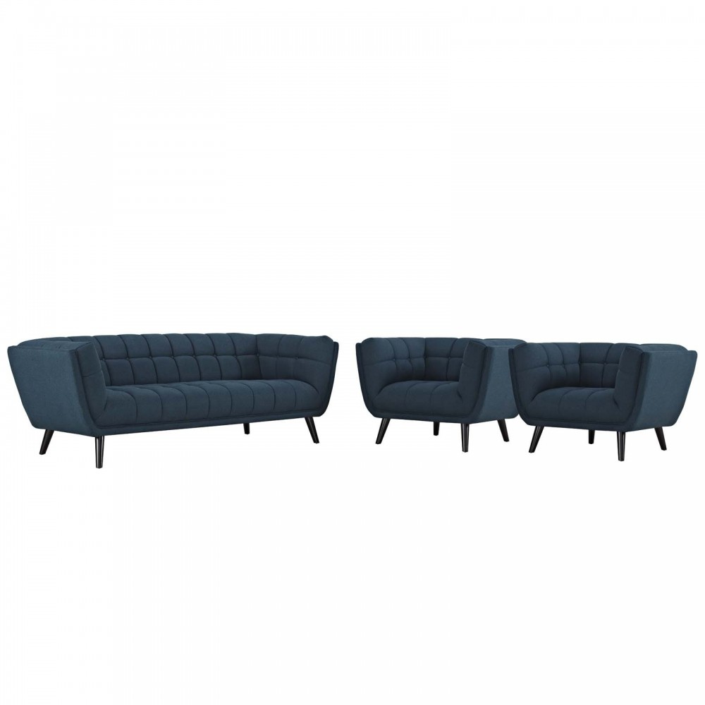 Bestow 3 Piece Upholstered Fabric Sofa and Armchair Set