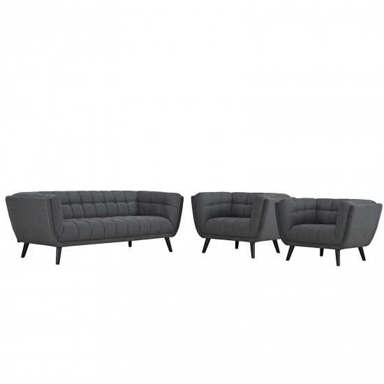 Bestow 3 Piece Upholstered Fabric Sofa and Armchair Set