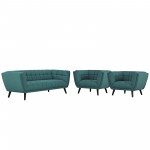 Bestow 3 Piece Upholstered Fabric Sofa and Armchair Set