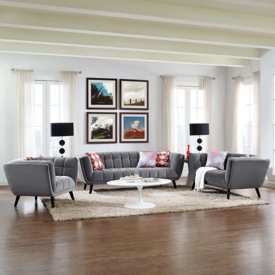 Bestow 3 Piece Performance Velvet Sofa Loveseat and Armchair Set