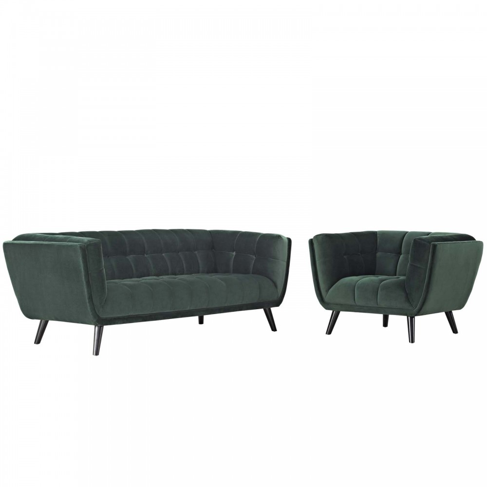 Bestow 2 Piece Performance Velvet Sofa and Armchair Set Bestow 2 Piece Performance Velvet Sofa and Armchair Set