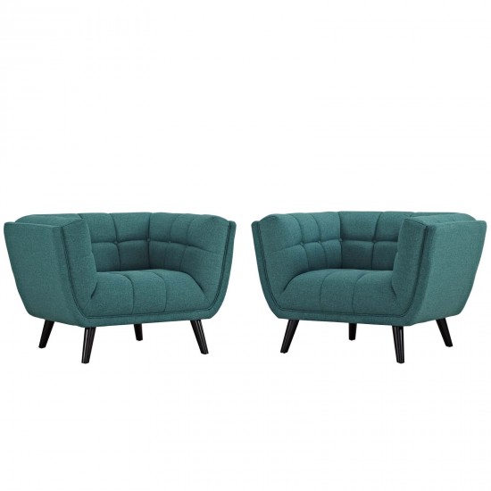 Bestow 2 Piece Upholstered Fabric Armchair Set