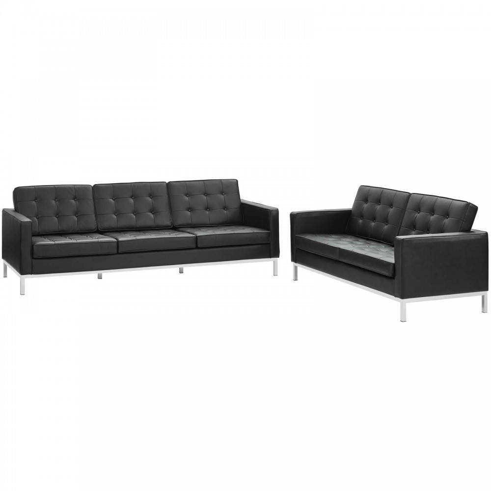 Loft 2 Piece Leather Sofa and Loveseat Set