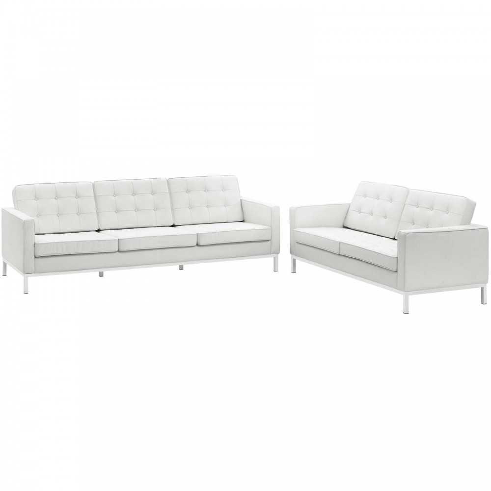 Loft 2 Piece Leather Sofa and Loveseat Set